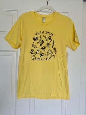 Bella Canvas Yellow 'Plant These Save The Bees' Graphic Tee